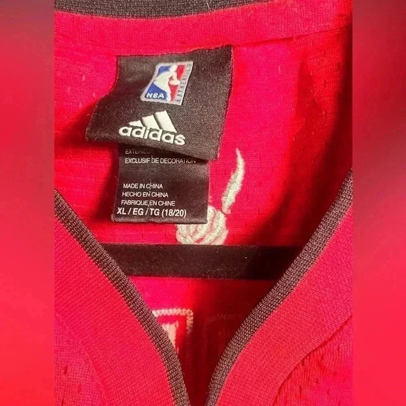 Toronto Raptors adidas NBA Jose Calderon casual athletic red black jersey XL - Picture 3 of 3
